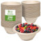 GREENESAGE 200 Pack Paper Disposable Bowls 8oz Eco-Friendly, Sugarcane Strong Brown Small Bowls Snack Round Soup for Hot Food Dessert