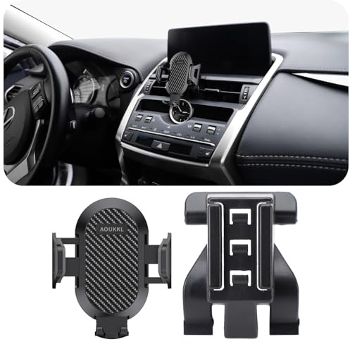 AOUKKL Car Phone Holder Fits for Lexus NX 200t/NX 300/NX 300h 2015-2021 Accessories,Thick Cases Friendly,Cell Phone Mount for 4.7-7 in Phones,360 Degree Rotation,Easy to Install