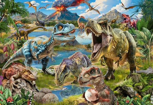 JOYZEXY Puzzles for Kids Ages 6-8-10 Years Dinosaur World Jigsaw Puzzle 100 Pieces Jurassic Landscape Puzzle Educational Toys Gifts for Boys Girls
