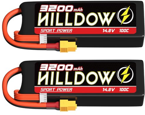 14.8V 4S Lipo Battery 100C 3200mAh Softcase RC Battery with XT60 Plug for RC Models Airplane Helicopter UAV Drone FPV RC Car Truck Boat(2 Pack)