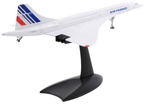 Liseng 1/200 Concorde Supersonico Aereo Passeggeri Air France Model per Casa Ufficio Libreria Collezione Decorazione