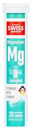Swiss Imports Effervescent Magnesium + B Complex Dietary Supplement, 3-Pack, 60 Tablets
