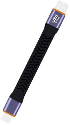 Cable USB C a USB C de 40 Gbps, datos de velocidad rápida, PD100 W, carga rápida, línea plana FPC, 4K60hz, soporte de video, 10 cm, corto