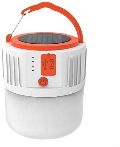 LED Camping Light Solar LED Camping Light USB Rechargeable light,For Hiking, Reading And Use(white)
