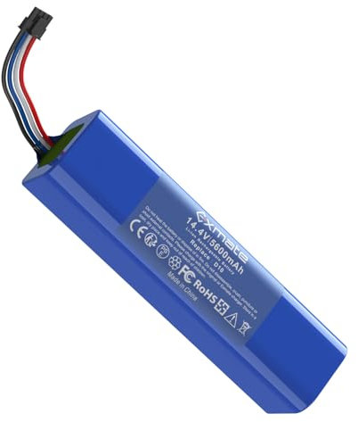 Exmate Batteria agli ioni di litio da 14,4 V, 5600 mAh, per Dreame D10, D10 Plus, D10s, D9, D9 Max, D9 Pro, F9, L10, L10 Pro, L10 Robot Aspirateur