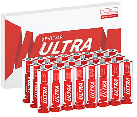 BEVIGOR AA Lithium Batterien 24 Stück, 1.5V 3500mAh High Capacity AA Batterien, Nicht Wiederaufladbare AA-Batterien, Geeignet Für eine Vielzahl von Haushaltsgeräten, Sicherheitsausrüstung