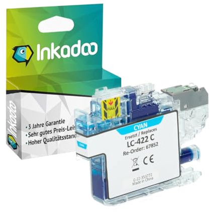 Inkadoo Kompatibel Tinte für Brother LC-422 MFC-J 6590 DW, MFC-J 6940 DW, MFC-J 5345 DW, MFC-J 5740 DW, MFC-J 6540 DW, MFC-J 5340 DW