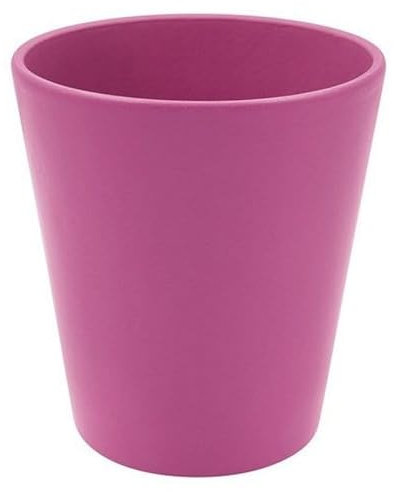 Vaso Orchidea in Ceramica Liscia o damascato | VARI COLORI | misura 14x13 cm idea regalo (Fucsia Liscio)