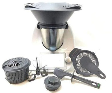 Procesador de alimentos TM6 para thermomix, Robot de Cocina Multifunción con Pantalla Táctil, Acero Inoxidable blanca