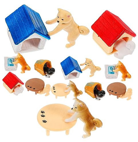 HOLIDYOYO 6 Stück Hundehütten Ornament aus Feinem Kunsthandwerk Realistische Hundestatue für Schreibtisch und Selbstgemacht Landschaftsbau für