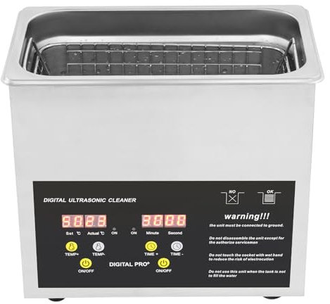 Ultraschallreiniger, Reiniger Ultraschallgerät mit Digitaler Heizungs-Timer, Brillenreinigungsgerät, Ultraschallreinigungsgerät für Zahnprothesen Schmuck Brillen Uhren Gläser (3L)