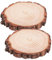 UKCOCO Lot De 2 Rondelles De Bois Rondes Non De 18 À 20 Cm, Disques En Bois D'écorce Naturelle Pour Travaux Manuels, Projets De Bricolage, Centres De Table, Décoration De Noël