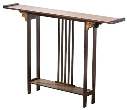 Pink Palm Table Console étroite, Table Minimaliste, Table de canapé Fine, Table d'entrée, Table d'appoint pour Couloir, Salon, entrée (Marron, 120 cm x 20 cm x 80 cm)