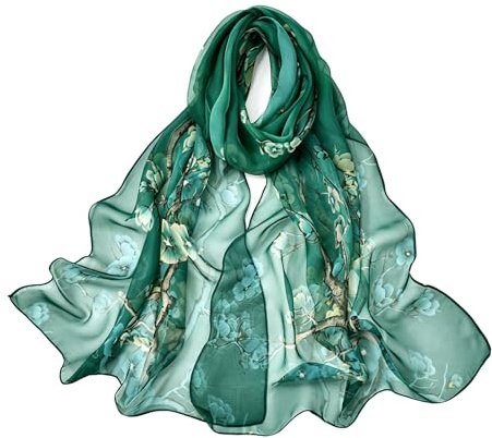 YAOYYG Chiffon Schal Damen, Seidenschal Damen 160 x 50 cm | für Sommer Herbst Winter Ganzjährig Schals Tücher, Kleiner Satin-Kopftuch, für Alltag Und Reise