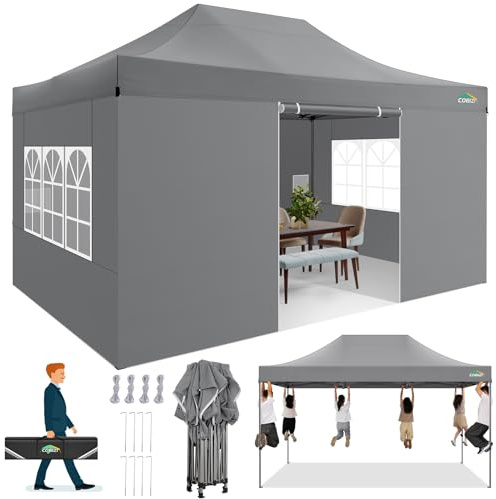 COBIZI Pavillon 3x4,5 Wasserdicht Stabil Winterfest mit Seitenwänden