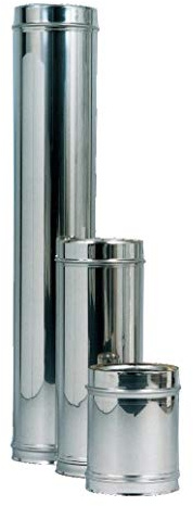 TUBO ACCIAIO INOX CANNA FUMARIA D° 140 CM. 50 0,5 mt CAMINI