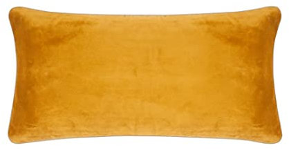 PAD - Elegance - Samt Kissen, Zierkissen, Kissenhülle - 35 x 60 cm - Farbe: Gelb, Mustard - ohne Füllung