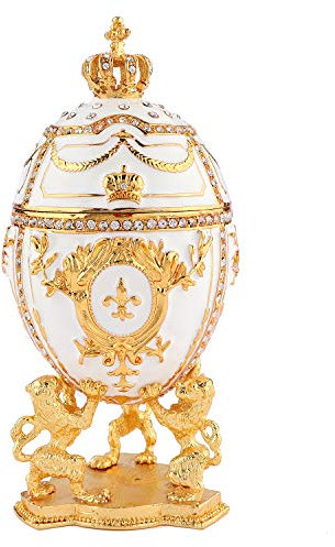 QIFU Vintage Easter Egg Style Enamel Trinket Box(QF2049)