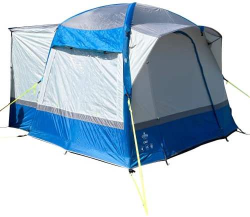 OLPRO Uno Breeze Aufblasbares Vorzelt für Wohnmobile, 3,3 m x 2,2 m, Blau und Grau, eingenähte Bodenplane, freistehend, Zelt, Luftstrahl, für Fahrzeuge mit einer Höhe von 190 cm - 250 cm