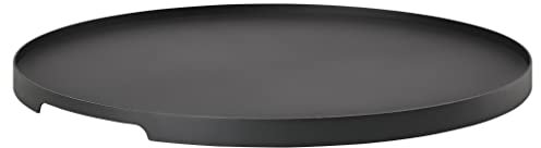 Zone Denmark Singles Serviertablett aus Metall, dekoratives Tablett, rund, 35 cm im Durchmesser, Schwarz