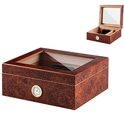 Angelo Gastro - Humidor mit Polymerbefeuchter für 50 Zigarren inkl. Lifestyle-Ambiente Tastingbogen