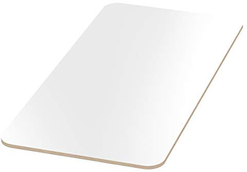 AUPROTEC 18mm Plateau de Table blanc 700 mm x 400 mm Contreplaqué revêtu en mélamine 40cm-200cm au choix Radius angulaire 100mm Panneau de Contreplaqué en Bouleau : rectangulaire 70x40 cm