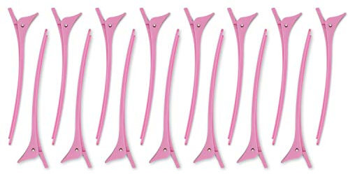 K-Pro-Haarspangen - 15x Haarclips Abteilklammern groß für Friseurbedarf, rosa