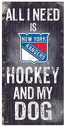 Fan Creations Unisex-Erwachsene Sign, Team Color, 6 x 12 NHL New York Rangers Hockey and My Dog Schild Farbe, 15,2 x 30,5 cm