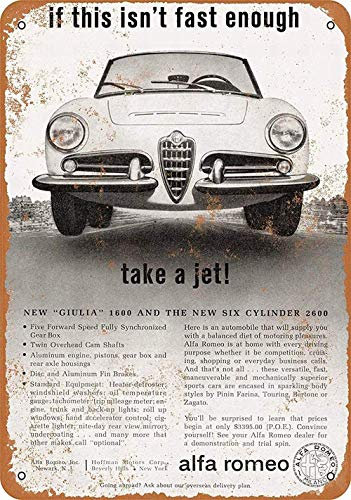 Alfa Romeo Blechschild Retro Blech Metall Schilder Poster Deko Vintage Kunst Türschilder Schild Warnung Hof Garten Cafe Toilette Club Geschenk