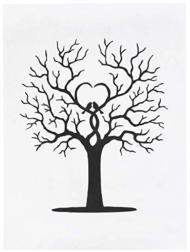 Fdit Schöne Fingerabdruck Baum DIY Gast Unterschrift Anmeldebuch Leinwand Daumenabdruck Malerei Gast Unterschrift Poster Einzigartige Grafik für Hochzeiten Geburtstage