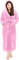 NY Threads Women Fleece Hooded Bathrobe - Plush Long Robe (X-Large, Pink)