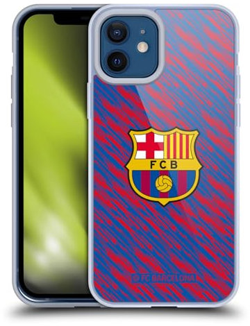 Head Case Designs Officially Licensed FC Barcelona Glitch Crest Patterns Gel Case [Military Grade Protection] Compatible With Apple iPhone 12 / iPhone 12 Pro