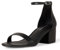 Amazon Essentials Sandali con Tacco e Due Cinturini Donna, Nero Finta Pelle, 44 EU Larga