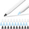 YINVA Silikon Spitzen Zubehör für Apple Pencil 1st & 2nd, Hochempfindlich Nib Silikon Spitze Replacement Tips Apple Bleistift Tipps(30 PCS, Weiß Blau Schwarz)