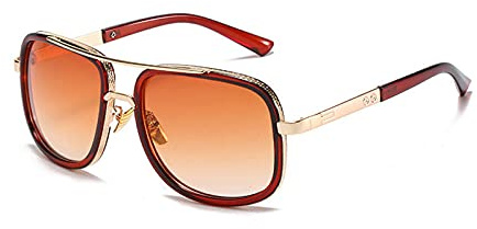 WQZYY&ASDCD Sonnenbrille Herren Damen Klassische Übergroße Männer Sonnenbrillen Luxusbrillen Frauen Sonnenbrillen Quadrat Retro Männlich Uv400 Spiegel Brillen Weiblich