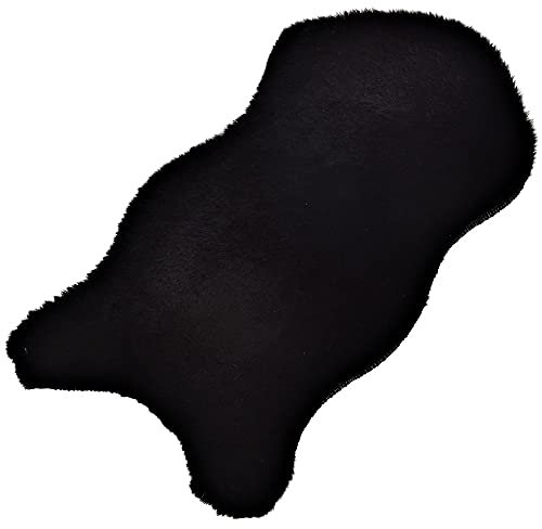 matches21 Flauschig weiches Kunstfell Dekofell hochwertiges Hasenfell-Imitat gemütlicher Fellteppich Teppich kurzflorig Fellimitat 50x25 cm Farbe schwarz