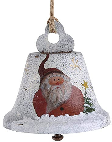 Sanshao Christbaumschmuck Glocken Weihnachten Anhänger , Jingle Bell Glocke Dekoration Baumanhänger Weihnachtsmann Bär Elch Weihnachtsglocken Anhänger Weihnachtsdeko für Haus, Weihnachtsbaum ,Tür (D)