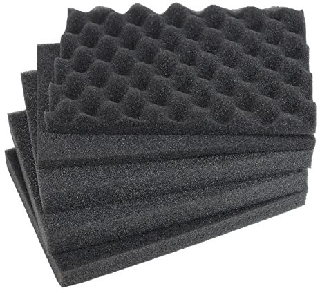 HMF ODR100 Koffereinlagen mit Rasterschaumstoff für Outdoor-Fotokoffer | 5er Set | 21,5 x 15 cm