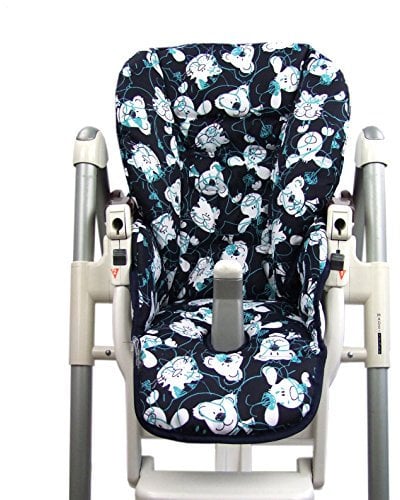 BAMBINIWELT Ersatzbezug Sitzkissen Bezug kompatibel mit Peg Perego Prima Pappa-Diner (Bärchen blau)