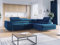 MKS MEBLE Ecksofa Blau Wohnzimmer - Wohnlandschaft - Schlafsofa mit Bettkasten - Ecksofa mit Schlaffunktion - Wohnzimmer L Couch - Polstersofa mit Bettkasten - Gustaw - Dunkelblau - Rechts
