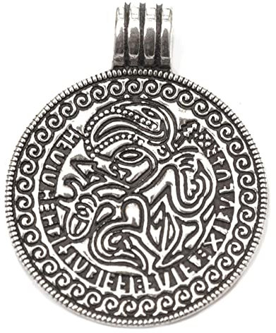 Windalf Wikinger Schmuck-Anhänger Brakteat 3.2 cm Odin & Sleipnir Vintage 925 Sterling Silber