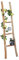 Relaxdays Dekoleiter, 150 cm hoch, Holzleiter Garten, 4 Sprossen, Kastanie, Handarbeit, Handtuch- & Kleiderleiter, Natur