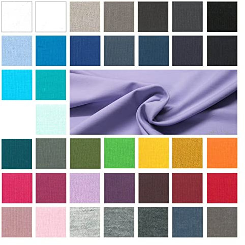 Baumwolljersey Meterware - Jerseystoff - Jersey Uni - Jerseystretch - 38 Farben - Öko-Tex 100 Kl. 1 (Babytauglich) - *** 50 cm x 148 cm ***, Farbe: 042 flieder