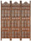 vidaXL Mangoholz Massiv Raumteiler 3-TLG. Handgeschnitzt Klappbar Trennwand Paravent Spanische Wand Umkleide Sichtschutz Braun 120x165cm