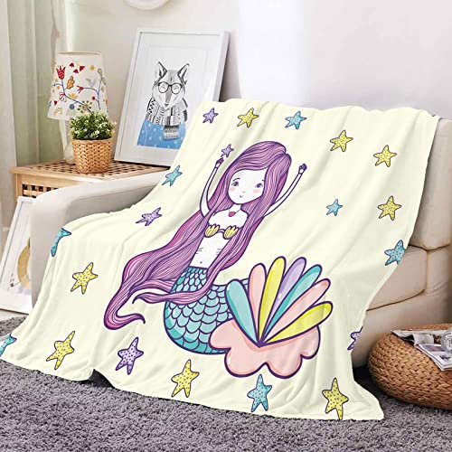 Treer Kuscheldecke Flanell Decke Überwurf - 3D Nixen Druck Wohndecke Weiche Mikrofaser Fleecedecke als Sofadecke, Couchdecke, Sofaüberwurf, Bettüberwurf, Tagesdecke (150X200cm,Meeresboden Fisch5)