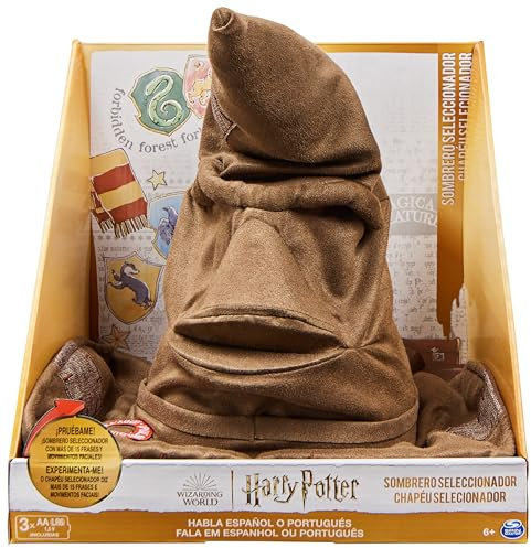 HARRY POTTER - SOMBRERO SELECCIONADOR - Sombrero Harry Potter con más de 15 Frases en Español y Movimientos - 6068091 - Harry Potter Regalos - Juguetes Niños 6 Años +