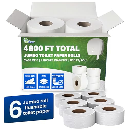 SoNeat 2-Ply Jumbo Toilet Paper Rolls - 9” Commercial Bathroom Tissue Paper - Compatible with Standard Jumbo Toilet Dispenser - Septic Safe - FSC & ISO Certified, 1000 Ft. Long