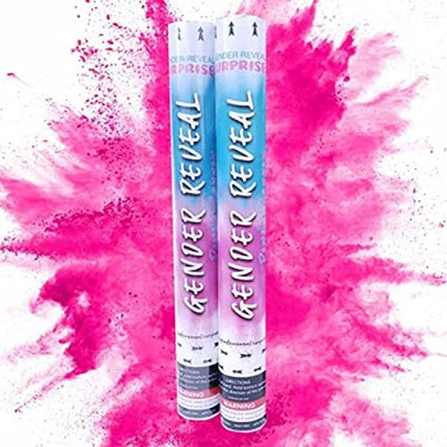 Cañón de Polvo de revelación de género - Polvo de cañón de Color - 2 Uds bebé niña Rosa género revelar decoración