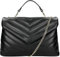 WOJAS - Damen Handtasche I aus Hochwertigem Glattleder I mit Dekorativem Steppmuster I Hauptfach mit Reißverschluss I Auffällige Kette I Einzigartigen Design I 80169-51 - Schwarz