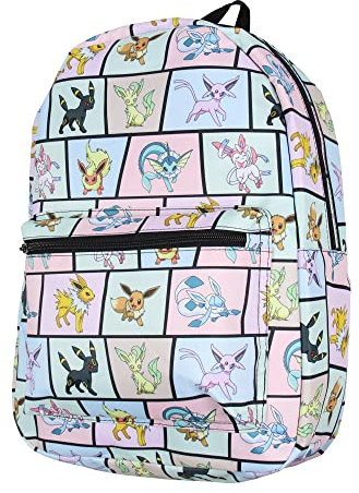 Pokemon Rucksack Eevee Evolutions Laptop Schule Reise Rucksack Tasche, Mehrfarbig, Standard, Reiserucksäcke